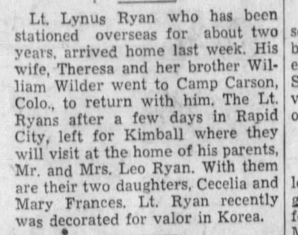 lynus returns from overseas. rc journal aug 19 1952